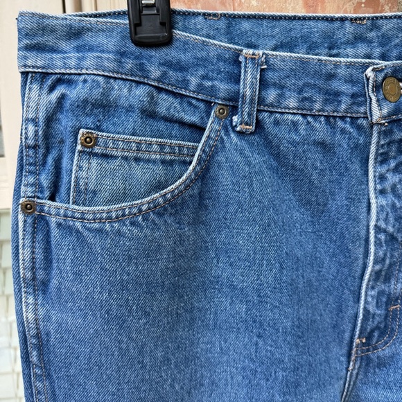 💖 Vintage Calvin Klein 100% Cotton Blue Denim Straight-Leg Jeans - Picture 5 of 16